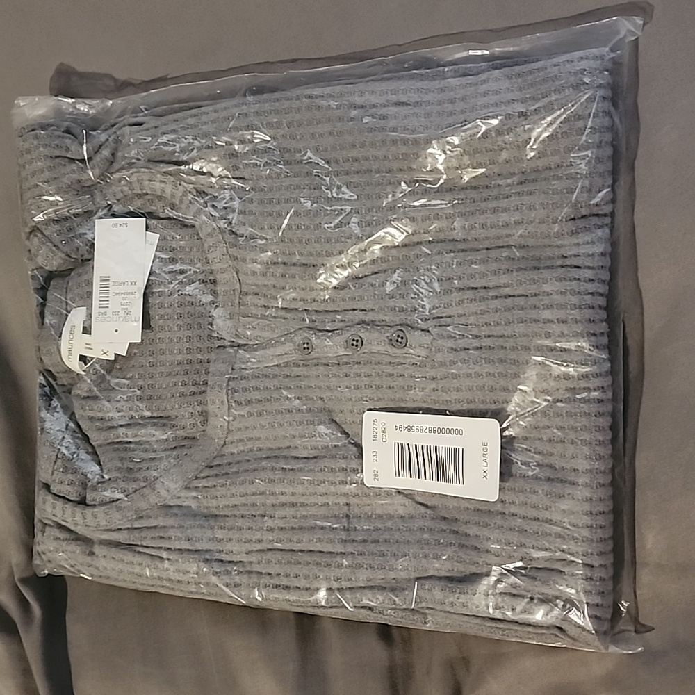 Grey long sleeve waffle sleepwear Maurcies